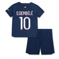 Billiga Paris Saint-Germain Ousmane Dembele #10 Barnkläder Hemma fotbollskläder till baby 2023-24 Kortärmad (+ Korta byxor)